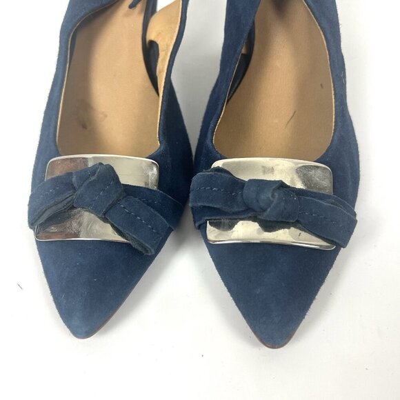 Navyboot Blue Slingback Suede Sandals EU 40 US 9 Leather Upper & Lining Office - Picture 2 of 9